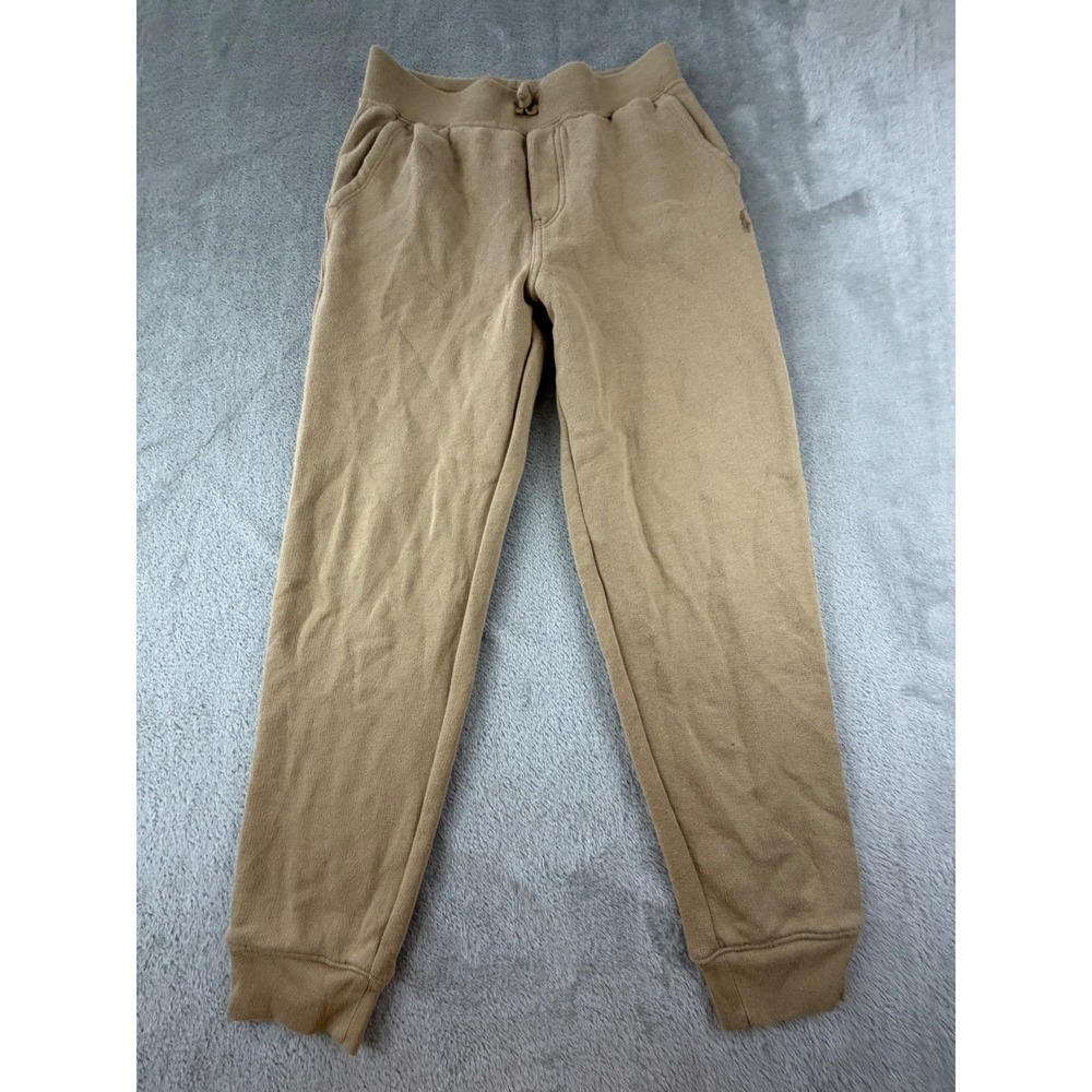 Polo Ralph Lauren Sweatpants Kids M 10-12 Tan Joggers Fleece Lined